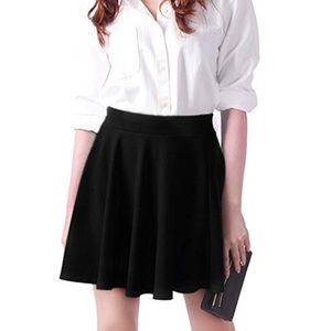Women’s Black Stretchy Circle Skater Skirt